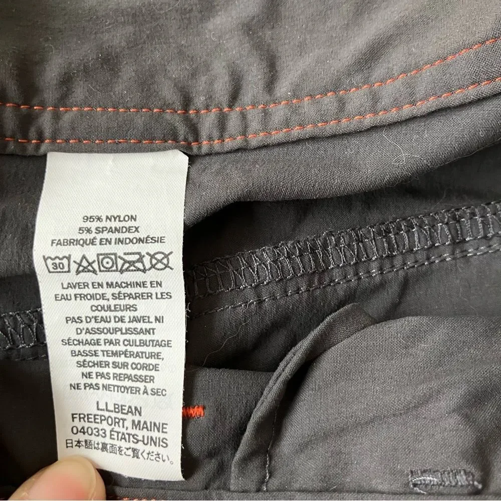 L.L. Bean Charcoal Grey Zipper Nylon Performance Hiking Shorts 40W Gorpcore